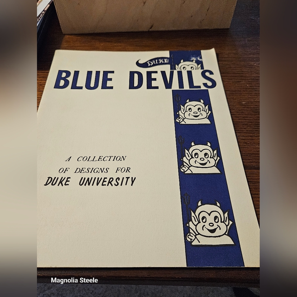 Duke University Blue Devils Counted Cross Stitch Charted Designs Book Circa 1980